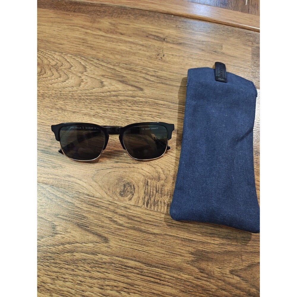 Vincero The Villa Black Gold Polarized Men's Sunglasses 53-19-140 Used